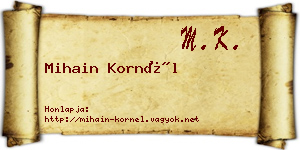 Mihain Kornél névjegykártya